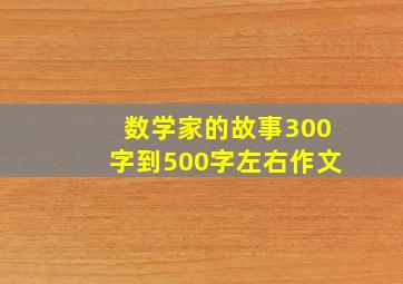 数学家的故事300字到500字左右作文