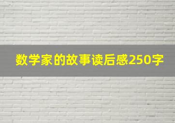 数学家的故事读后感250字