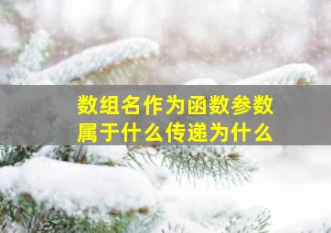 数组名作为函数参数属于什么传递为什么