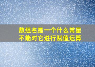 数组名是一个什么常量不能对它进行赋值运算