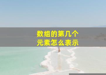 数组的第几个元素怎么表示