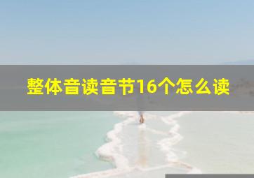 整体音读音节16个怎么读