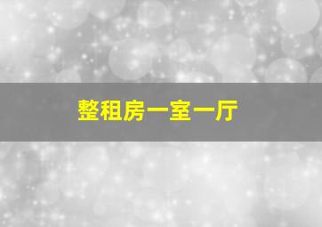 整租房一室一厅