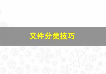 文件分类技巧