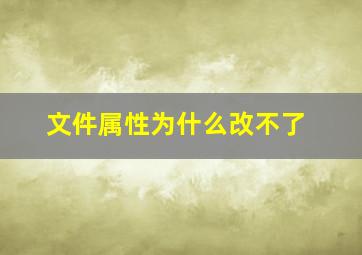 文件属性为什么改不了