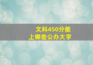 文科450分能上哪些公办大学