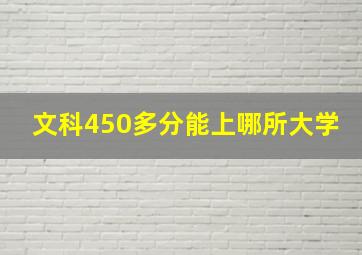 文科450多分能上哪所大学