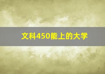 文科450能上的大学