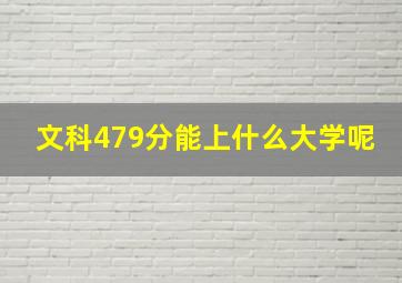 文科479分能上什么大学呢