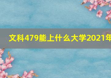 文科479能上什么大学2021年