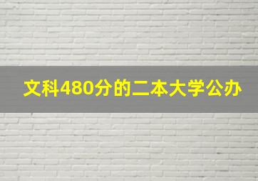 文科480分的二本大学公办