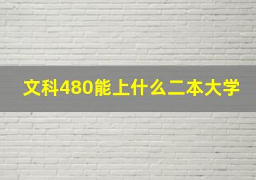 文科480能上什么二本大学