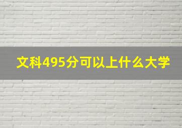 文科495分可以上什么大学