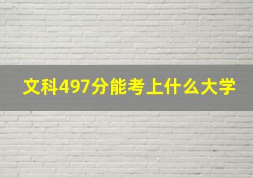 文科497分能考上什么大学