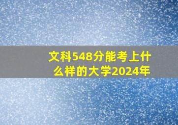 文科548分能考上什么样的大学2024年