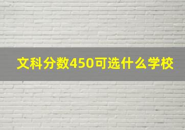 文科分数450可选什么学校