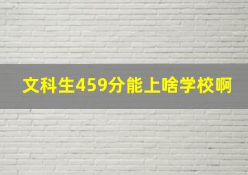 文科生459分能上啥学校啊