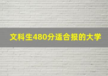 文科生480分适合报的大学