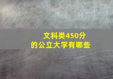 文科类450分的公立大学有哪些