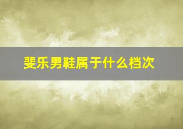 斐乐男鞋属于什么档次