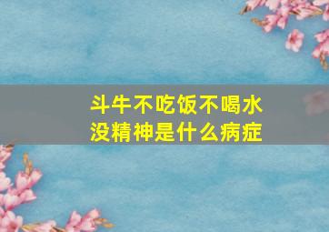 斗牛不吃饭不喝水没精神是什么病症