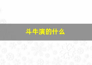 斗牛演的什么