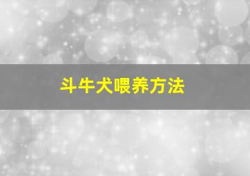 斗牛犬喂养方法