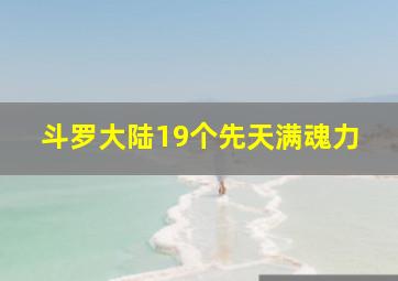 斗罗大陆19个先天满魂力