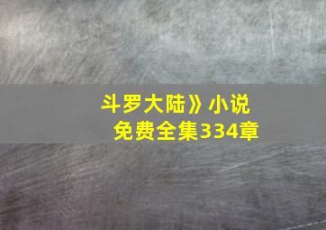 斗罗大陆》小说免费全集334章