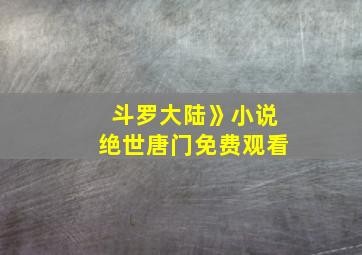 斗罗大陆》小说绝世唐门免费观看