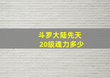 斗罗大陆先天20级魂力多少