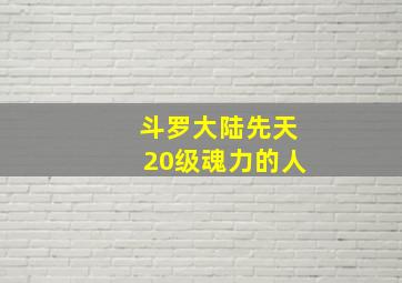 斗罗大陆先天20级魂力的人