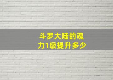 斗罗大陆的魂力1级提升多少