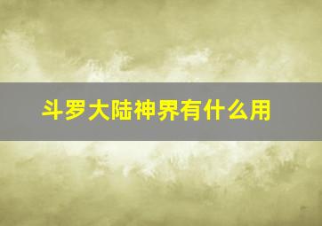 斗罗大陆神界有什么用