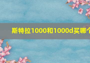 斯特拉1000和1000d买哪个