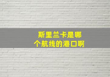 斯里兰卡是哪个航线的港口啊