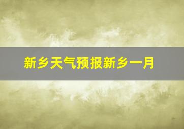 新乡天气预报新乡一月