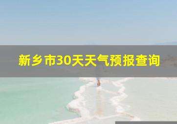 新乡市30天天气预报查询