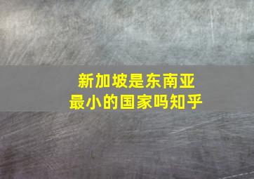 新加坡是东南亚最小的国家吗知乎