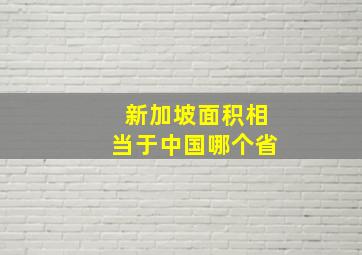 新加坡面积相当于中国哪个省