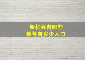 新化县有哪些镇各有多少人口