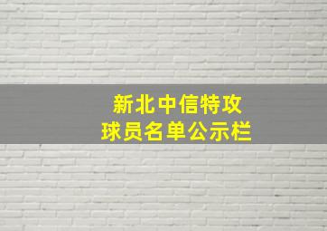 新北中信特攻球员名单公示栏