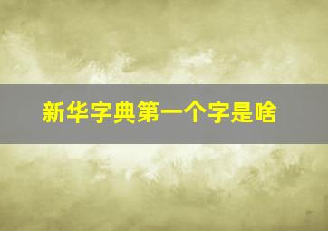 新华字典第一个字是啥