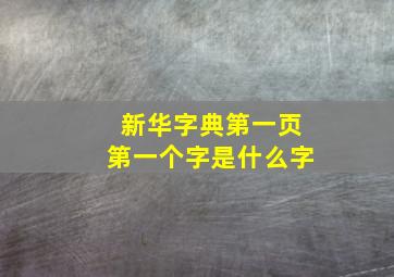 新华字典第一页第一个字是什么字