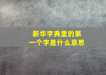 新华字典里的第一个字是什么意思