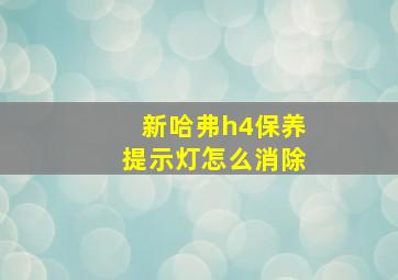 新哈弗h4保养提示灯怎么消除