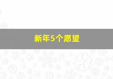 新年5个愿望