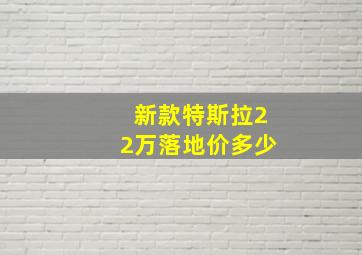 新款特斯拉22万落地价多少