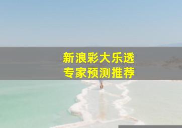 新浪彩大乐透专家预测推荐