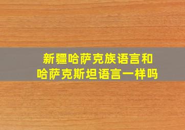 新疆哈萨克族语言和哈萨克斯坦语言一样吗